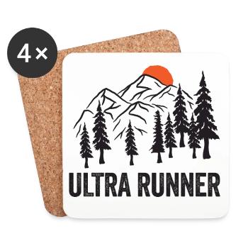 Ultra-Läufer - Untersetzer (4er-Set) - Weiß - Vorne