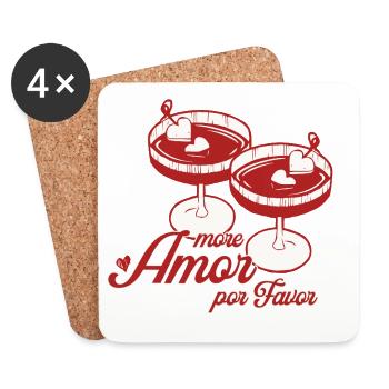 Amour en Verre Par Favor - Dessous de verre (lot de 4) - blanc - Devant