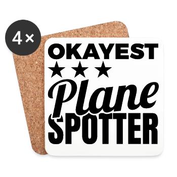 Le meilleur observateur d’avions - Dessous de verre (lot de 4) - blanc - Devant