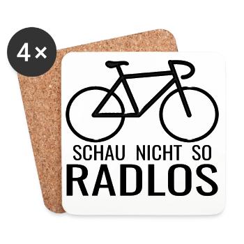 Schau nicht so Radlos Fahrrad - Untersetzer (4er-Set) - Weiß - Vorne