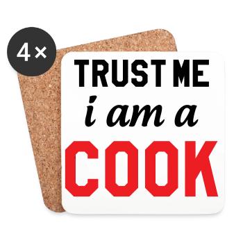 Trust Me I Am A Cook : Design Humour Chef - Dessous de verre (lot de 4) - blanc - Devant