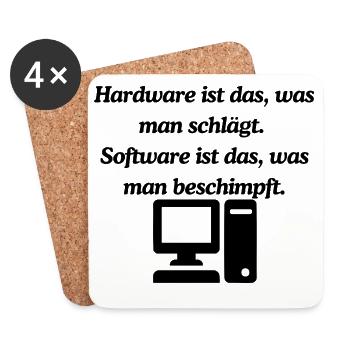 Lustiges IT Design - Untersetzer (4er-Set) - Weiß - Vorne