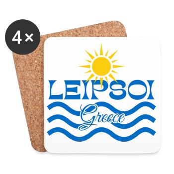 Leipsoi Greece Sun Sea Waves - Coasters (set of 4) - white - Front