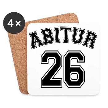 Abitur 26 | Abi Shirt | Entrez votre nom - Dessous de verre (lot de 4) - blanc - Devant