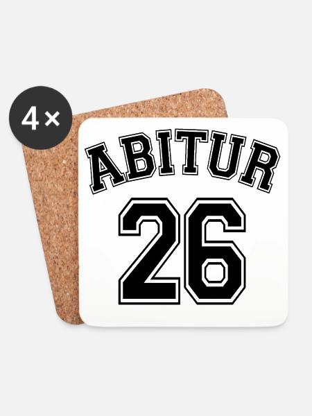 Abitur 26 | Abi Shirt | Name eintragen - Untersetzer (4er-Set) - Weiß