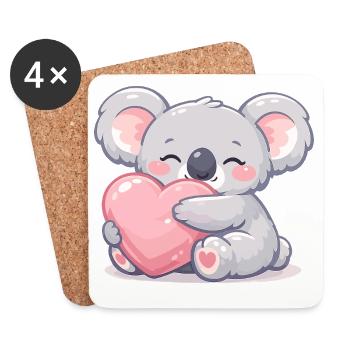 Little koala cuddles heart - Coasters (set of 4) - white - Front