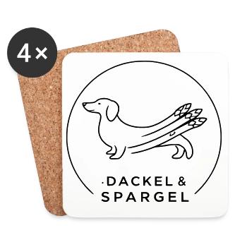 dackel und spargel - Untersetzer (4er-Set) - Weiß - Vorne