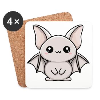 bat - Coasters (set of 4) - white - Front