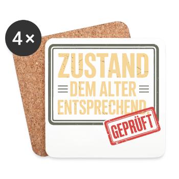 Zustand Dem Alter Entsprechend Oldtimer Geburtstag - Untersetzer (4er-Set) - Weiß - Vorne