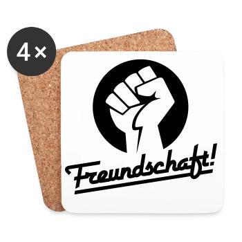 Freundschaft v.1 (Farbe änderbar) - Untersetzer (4er-Set) - Weiß - Vorne