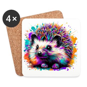 Igel - Untersetzer (4er-Set) - Weiß - Vorne
