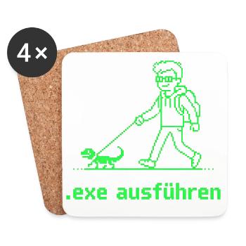 Nerd Witz Entwickler Humor exe ausführen Coder - Untersetzer (4er-Set) - Weiß - Vorne