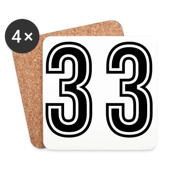 33 Number Symbol - Coasters (set of 4) - white - Front