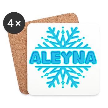 First name Aleyna - Coasters (set of 4) - white - Front