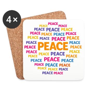 Peace is the most important thing. - Coasters (set of 4) - white - Front