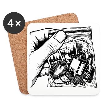 Suchtfoto Argentique – Filmverpackungsbeutel - Untersetzer (4er-Set) - Weiß - Vorne