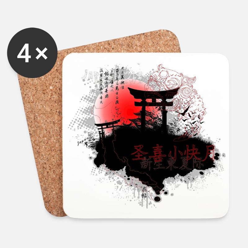 Japan Style (Torii) 01 - Untersetzer (4er-Set) - Weiß