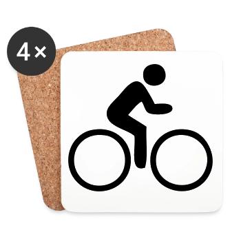 Bicycle riders - Coasters (set of 4) - white - Front
