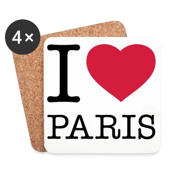 I LOVE PARIS - Untersetzer (4er-Set) - Weiß - Vorne