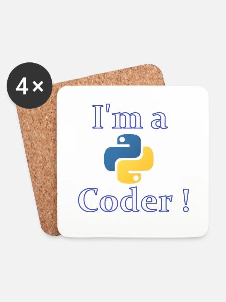Ich bin Python-Code - Untersetzer (4er-Set) - Weiß