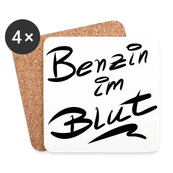 Benzin im Blut - Untersetzer (4er-Set) - Weiß - Vorne