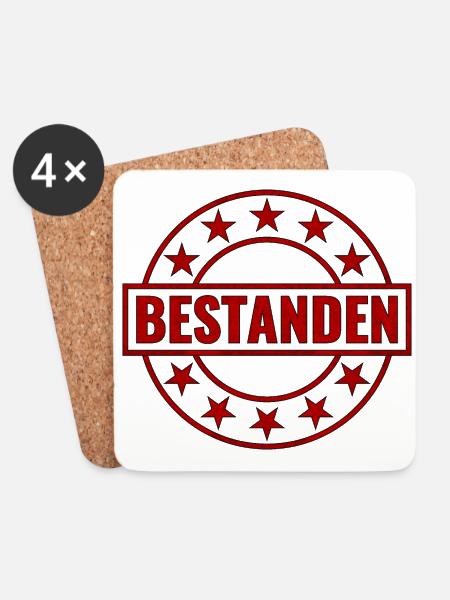 Bestanden Stempel - Untersetzer (4er-Set) - Weiß