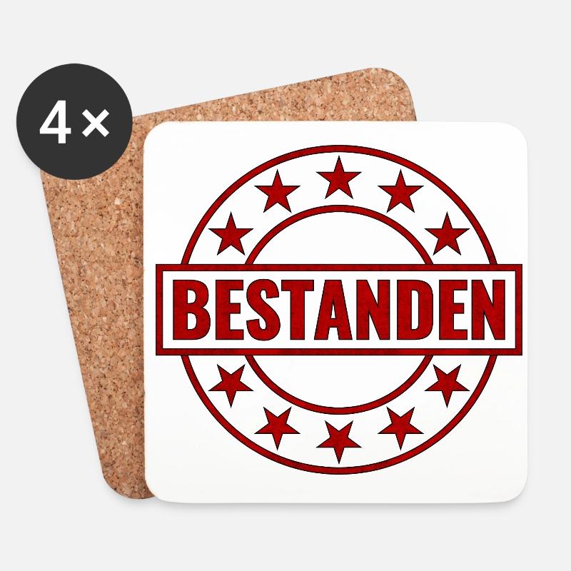 Bestanden Stempel - Untersetzer (4er-Set) - Weiß