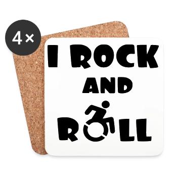 Je me balance et je roule avec mon fauteuil roulant, de la musique # - Dessous de verre (lot de 4) - blanc - Devant