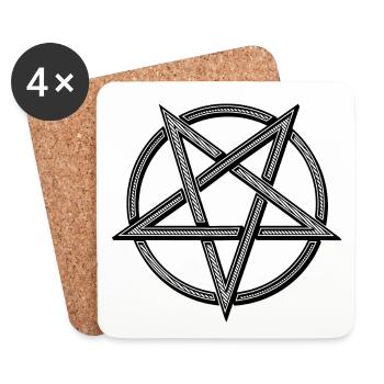 Pentagramm - Untersetzer (4er-Set) - Weiß - Vorne