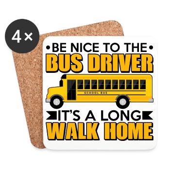 Bus professional driver Bus driver Buses Bus driver - Coasters (set of 4) - white - Front