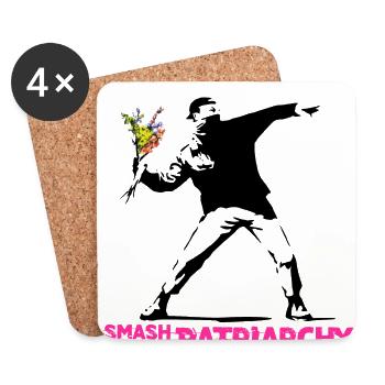 Street Art Graffiti - Smash Patriarchy - Coasters (set of 4) - white - Front