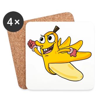 Banane - Dessous de verre (lot de 4) - blanc - Devant