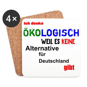 Ich denke Ökologisch... - Klima Politik fun4m3 - Untersetzer (4er-Set) - Weiß - Vorne