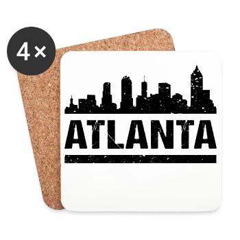 Atlanta City Skyline - Coasters (set of 4) - white - Front