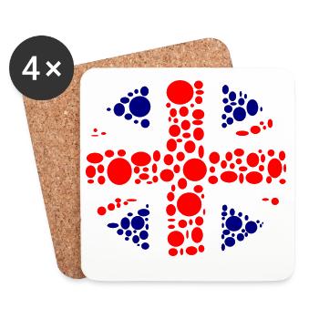 england - Dessous de verre (lot de 4) - blanc - Devant