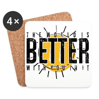 Triple Bolt Emblem - Coasters (set of 4) - white - Front