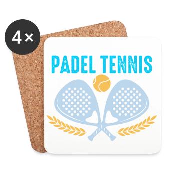 Padel Id préfère jouer au Padel Tennis - Dessous de verre (lot de 4) - blanc - Devant