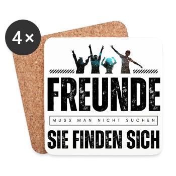 Beste Freunde FREUND Kumpel Kumpels - Untersetzer (4er-Set) - Weiß - Vorne
