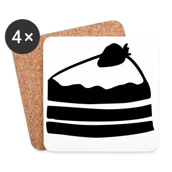 Kuchenstück - Untersetzer (4er-Set) - Weiß - Vorne