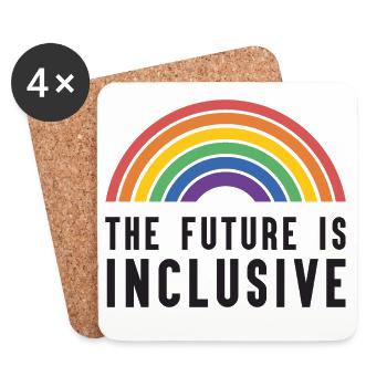 Mois de la fierté LGBT - L’avenir est inclusif - Dessous de verre (lot de 4) - blanc - Devant