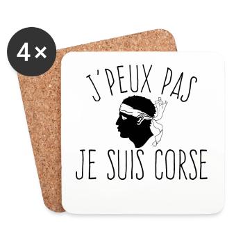 J'peux pas je suis corse - Dessous de verre (lot de 4) - blanc - Devant