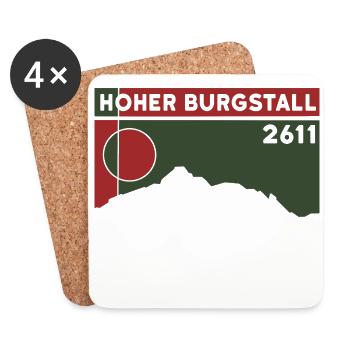 Hoher Burgstall Bergtour Klettersteig Stubaital - Untersetzer (4er-Set) - Weiß - Vorne
