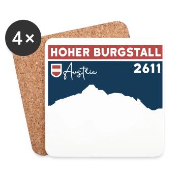Hoher Burgstall Bergtour Klettersteig Stubaital - Untersetzer (4er-Set) - Weiß - Vorne