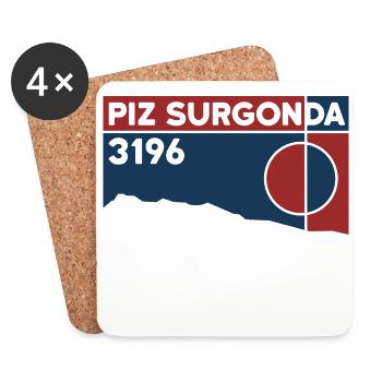 Piz Surgonda Ski Tour Hike Summit Book Souvenir - Coasters (set of 4) - white - Front