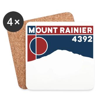 Cadeau souvenir d’escalade de randonnée du mont Rainier - Dessous de verre (lot de 4) - blanc - Devant