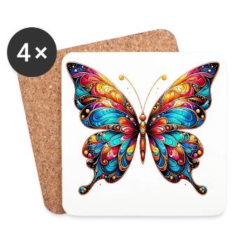 Schmetterling - Untersetzer (4er-Set) - Weiß - Vorne