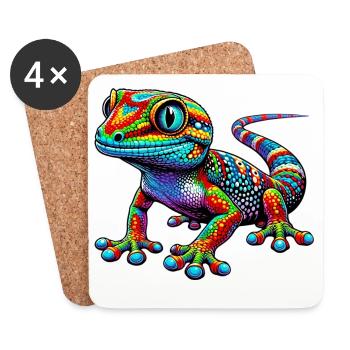 Gecko - Untersetzer (4er-Set) - Weiß - Vorne