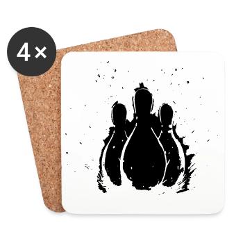 Bowling Pins - Untersetzer (4er-Set) - Weiß - Vorne