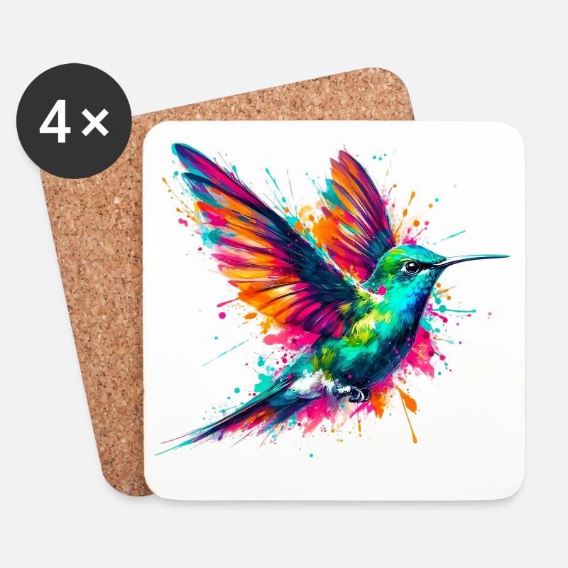 Kolibri - Untersetzer (4er-Set) - Weiß