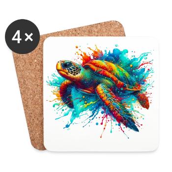 Turtle - Coasters (set of 4) - white - Front